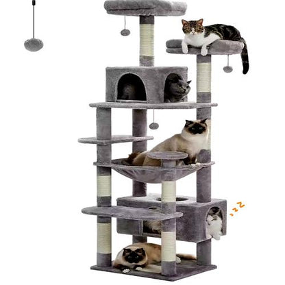 Arbre à Chat XXL Turnpike 200 – Stabilité, Confort et Design pour Grands Chats